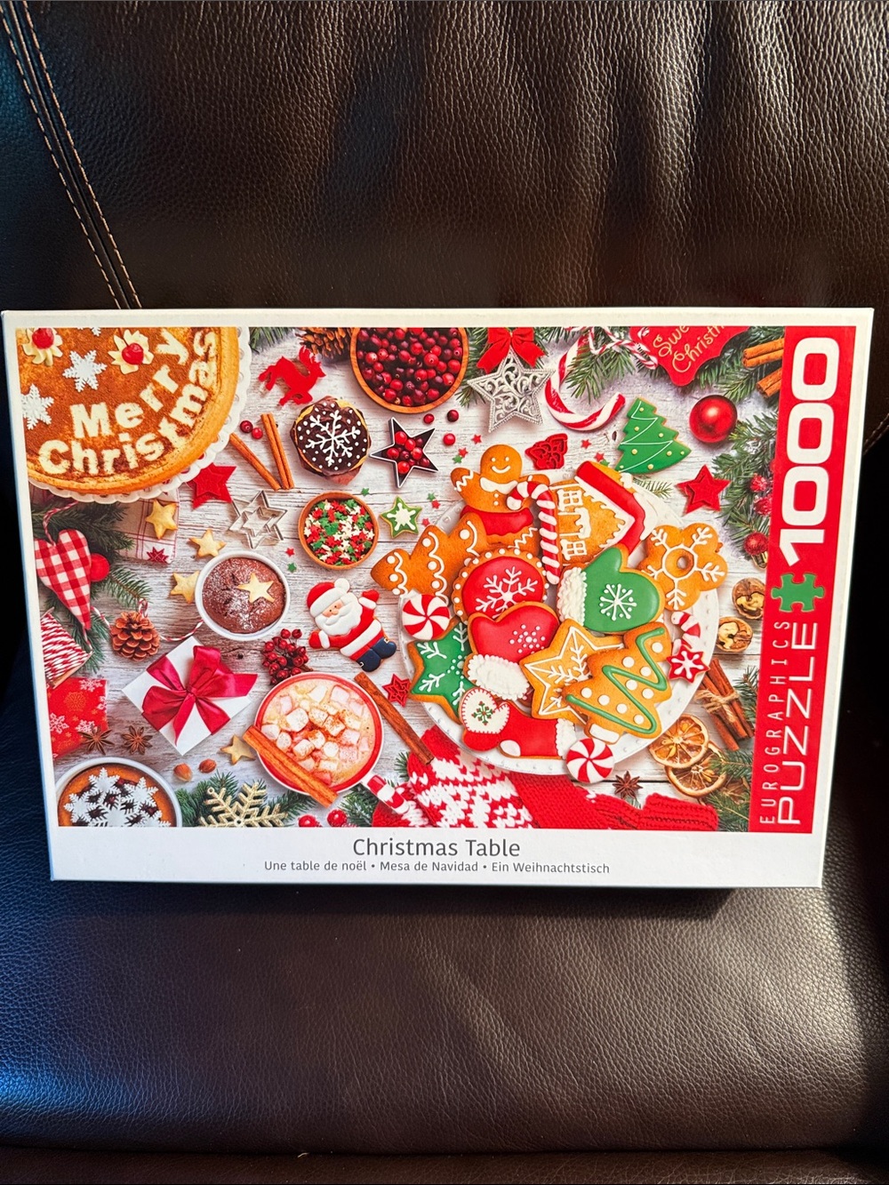 Eurographics Christmas Tbl 1000-Piece Puzzle - Holiday Cookie Scene. Like new